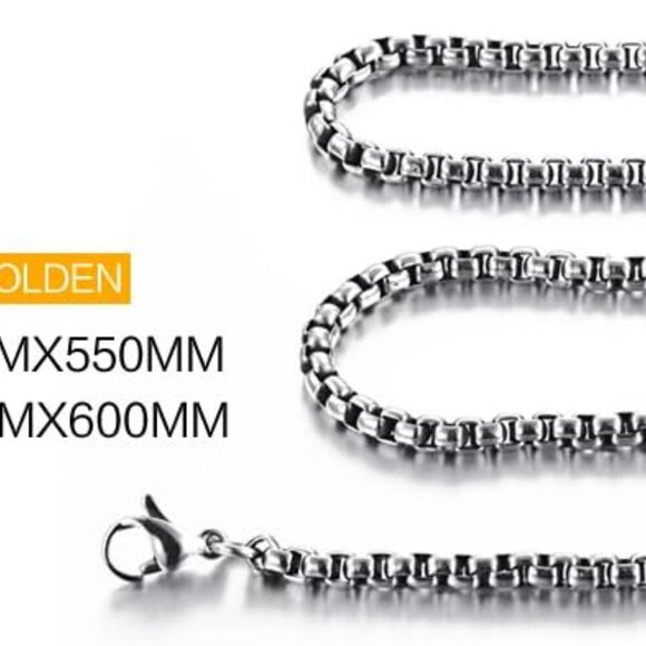 Fish Bone Necklace Unisex Hypoallergenic Stainless Steel Venetian Chain Jewelry - Picture 5 of 7